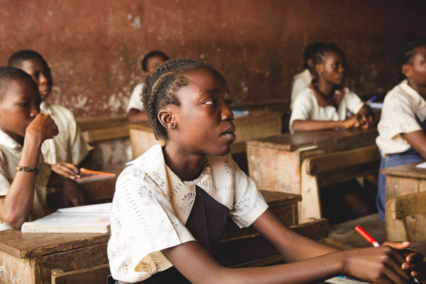 School children in class